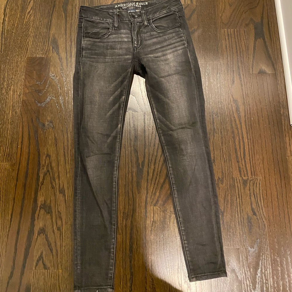 American eagle dark grey skinny jeans